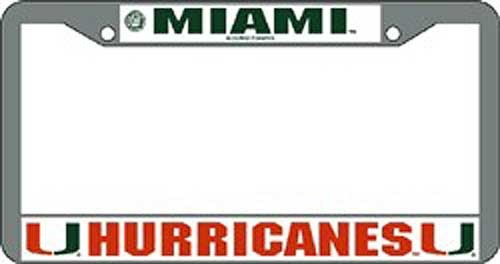 Picture of Miami Hurricanes License Plate Frame Chrome