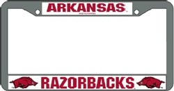 Picture of Arkansas Razorbacks License Plate Frame Chrome