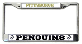 Pittsburgh Penguins License Plate Frame Chrome