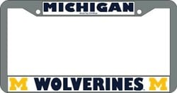 Picture of Michigan Wolverines License Plate Frame Chrome