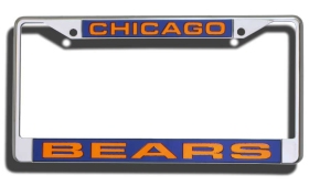 Picture of Chicago Bears License Plate Frame Laser Cut Chrome