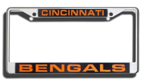 Picture of Cincinnati Bengals License Plate Frame Laser Cut Chrome