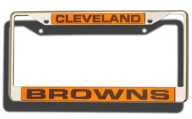 Cleveland Browns License Plate Frame Laser Cut Chrome