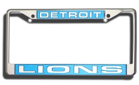 Picture of Detroit Lions License Plate Frame Laser Cut Chrome