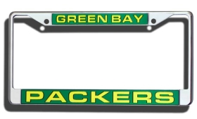 Picture of Green Bay Packers License Plate Frame Laser Cut Chrome