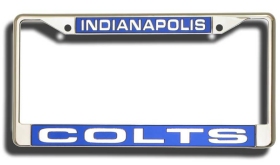Picture of Indianapolis Colts License Plate Frame Laser Cut Chrome