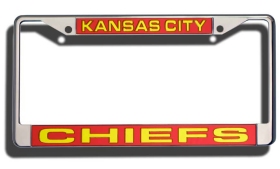Picture of Kansas City Chiefs License Plate Frame Laser Cut Chrome