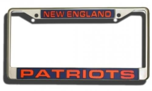 Picture of New England Patriots License Plate Frame Laser Cut Chrome