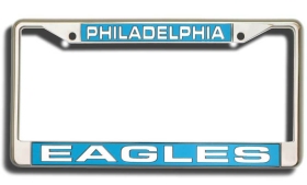 Philadelphia Eagles License Plate Frame Laser Cut Chrome