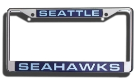 Seattle Seahawks License Plate Frame Laser Cut Chrome