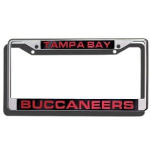Tampa Bay Buccaneers License Plate Frame Laser Cut Chrome