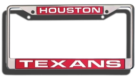 Picture of Houston Texans License Plate Frame Laser Cut Chrome