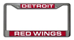 Picture of Detroit Red Wings License Plate Frame Laser Cut Chrome