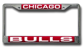 Picture of Chicago Bulls License Plate Frame Laser Cut Chrome