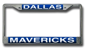 Dallas Mavericks License Plate Frame Laser Cut Chrome