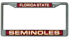 Picture of Florida State Seminoles License Plate Frame Laser Cut Chrome