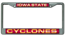 Picture of Iowa State Cyclones License Plate Frame Laser Cut Chrome