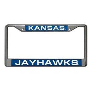 Picture of Kansas Jayhawks License Plate Frame Laser Cut Chrome