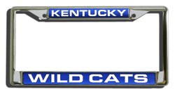Picture of Kentucky Wildcats License Plate Frame Laser Cut Chrome