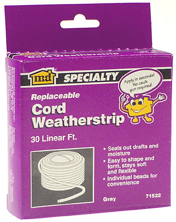 M-d Products 30ft. Gray Replaceable Cord Weatherstrip 71522