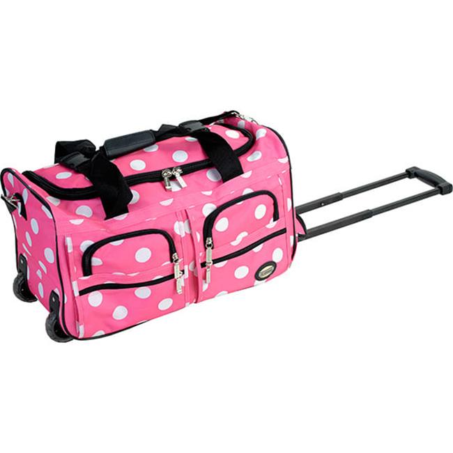 Rockland PRD322-PINK DOT 22 in. Rolling Duffle Bag Rockland