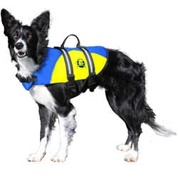 Picture of Paws Aboard BY1400 Medium Neoprene Doggy Life Jacket - Blue and Yellow