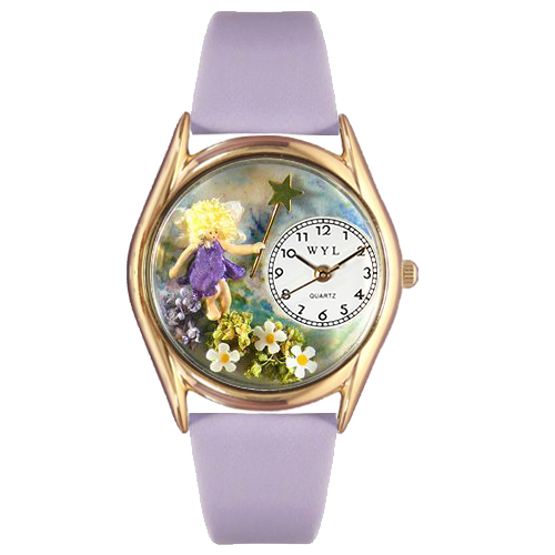 Picture of Whimsical Watches C-0220002 Womens Fairy Lavender Leather And Goldtone Watch