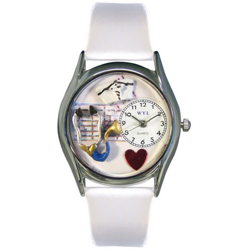 Picture of Whimsical Watches S-0610002 Womens Nurse Blue White Leather And Silvertone Watch