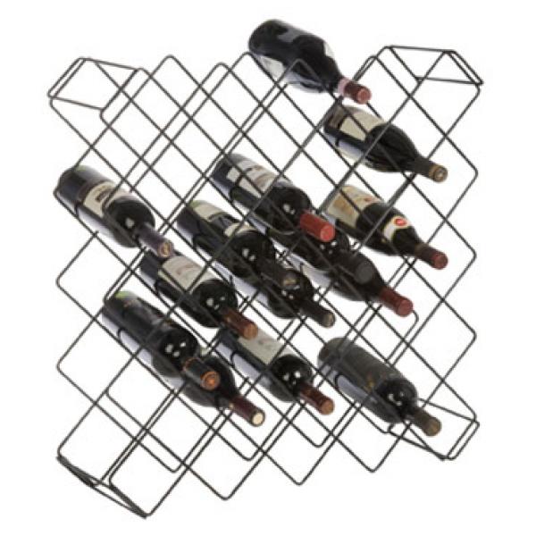 Picture of FocusFoodService FWBR45BK Epoxy Wine Rack Modules with 45 Bottle Capacity in Black