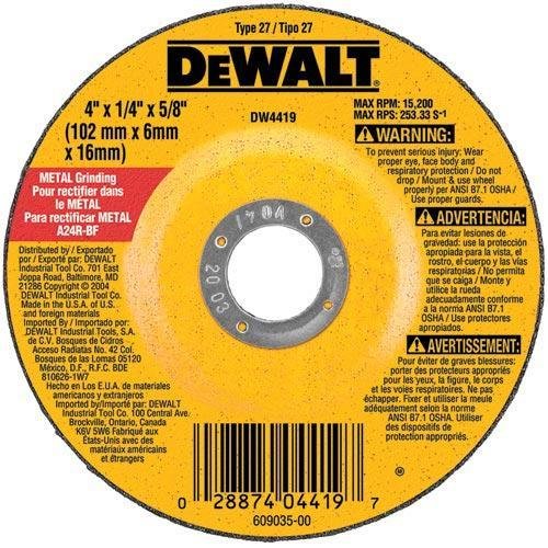 Picture of Dewalt Tools DWTDW4514 4-.50in. x .25in. x .88in. High Performance Metal Grinding Wheel