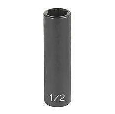 3/8" Drive, 12mm Size, Metric Socket, 12 Points, 12mm, 3/8"D, Impact, 12pt., D, Blk