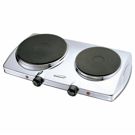 Picture of Brentwood TS-372 Electric 1440 Watt Double Hotplate - Chromed Finish