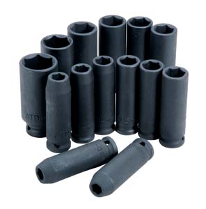 Picture of ATD Tools ATD-4301 14-Piece .50-Inch Drive 6 Point Metric Deep Impact Socket Set