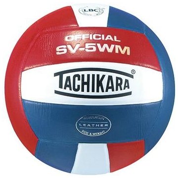 Picture of Tachikara SV5WM.SWR Full Grain Leather VolleyBall - Scarlet-White-Royal