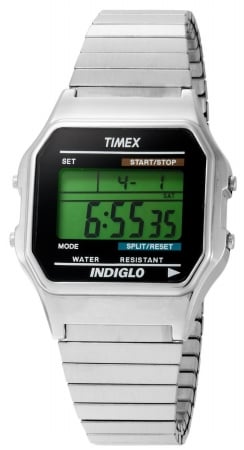 T78582 Mens Classic Digital Silver-Tone Watch -  Timex