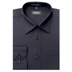 Picture of Amanti CL1002-16x32/33 Amanti Men&apos;s Wrinkle Free Solid Black Dress Shirt