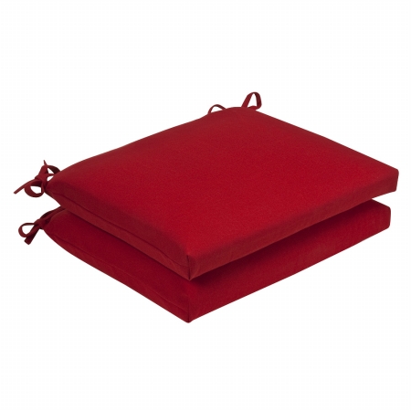 Picture of Pillow Perfect Inc. 355610 Pompeii Red Squared Corners Seat Cushion (Set of 2)