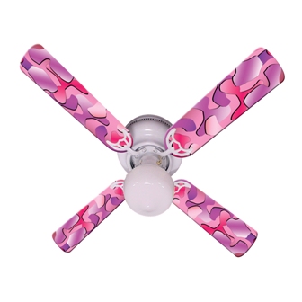 Picture of Ceiling Fan Designers 42FAN-IMA-UHC Urban Hot Pink Camo Ceiling Fan 42 In.