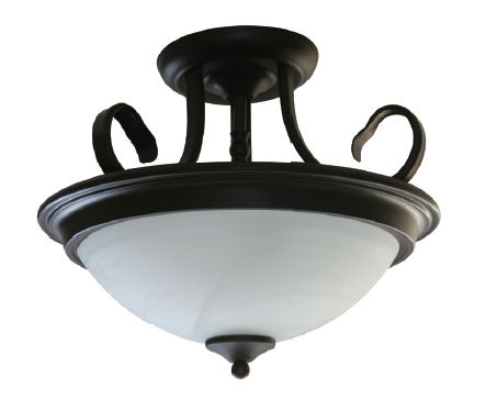 Picture of Efficient Lighting EL-803-223-BZ Traditional Family Semi Flush Ceiling Light  Oil Rubbed Bronze Finish with Alabaster Glass