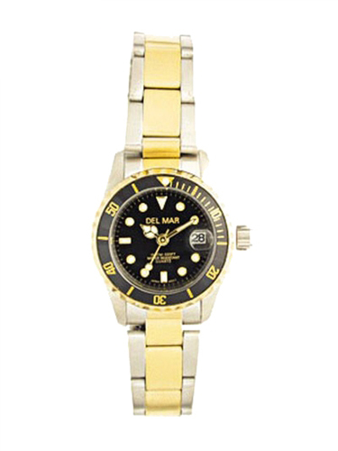 Picture of Del Mar 50118 Womens 200 Meter Sport Dive Watch Two Tone
