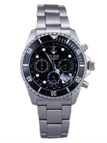 Picture of Del Mar 50209 Mens Anchor Miyota Chronograph Movement with Black Dial