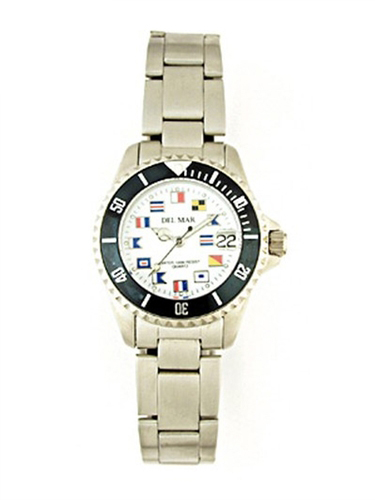 Picture of Del Mar 50290 Womens 200 Meter Sport Watch Classic Stainless Steel Nautical Dial