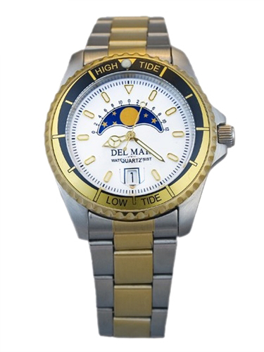 Picture of Del Mar 50401 Nautical Analog Tide Watch Two Tone - White