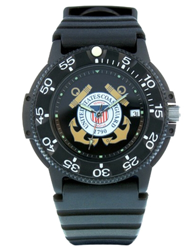 Picture of Del Mar 50444 Mens Coast Guard Military Watches - Black Case