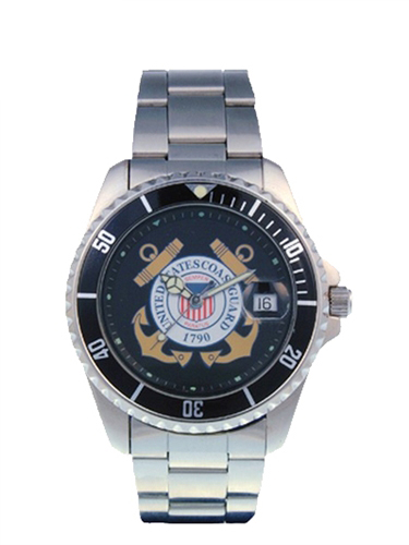Picture of Del Mar 50498 Mens Coast Guard Military Watches - Stainless Steel