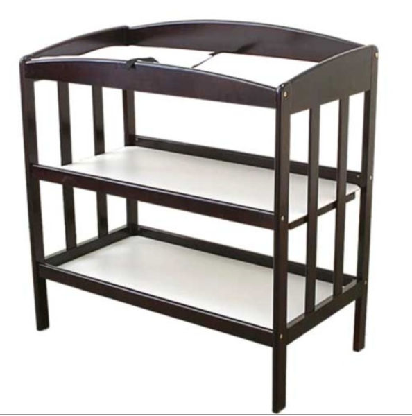Picture of L A BABY 1200C 3 shelf wooden changing table Cherry- Cherry