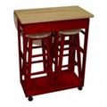 Yu Shan CO USA Ltd 355-29 Breakfast cart with drop-leaf table Red Yu Shan CO USA Ltd 355-29 Breakfast cart with drop-leaf table Red