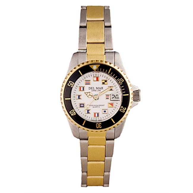 Del Mar 50122 Womens Classic Nautical Flags Two Tone Watch
