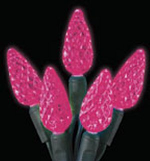 C6 LED Light Strands - Pink Full Wave