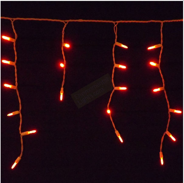 M5mm ICICLE Holiday Creations 70 LED Christmas Light String - Orange
